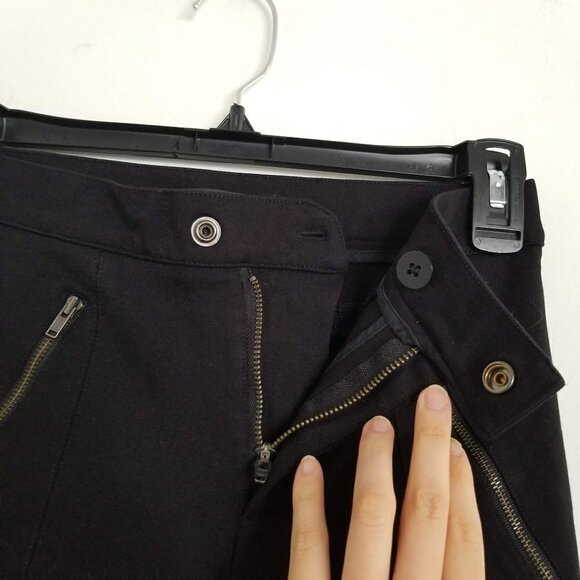 J.Crew Pixie Black Zipper Pocket Legging Pants 00S - Picture 6 of 14